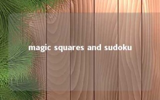magic squares and sudoku 