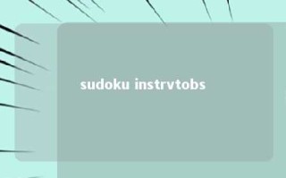 sudoku instrvtobs 