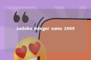 sudoku integer sums 2909 