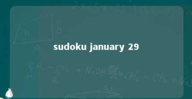 sudoku january 29 