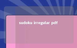 sudoku irregular pdf 