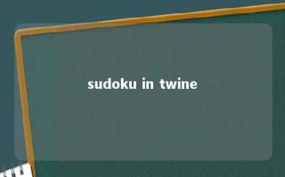 sudoku in twine 