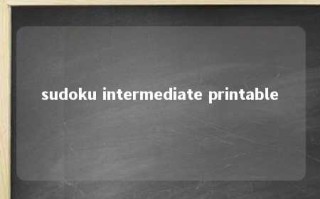 sudoku intermediate printable 