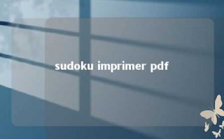 sudoku imprimer pdf 