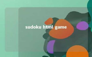 sudoku html game 
