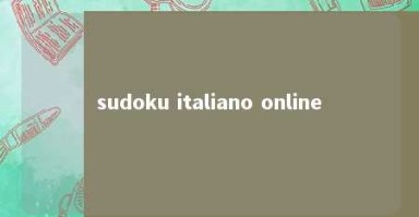 sudoku italiano online 