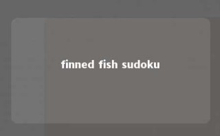 finned fish sudoku 