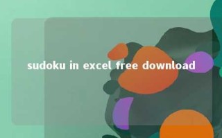 sudoku in excel free download 