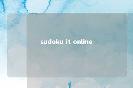sudoku it online -第1张图片-FreeGameStops.com - Your #1 Destination for Free Online Games & Mini Games